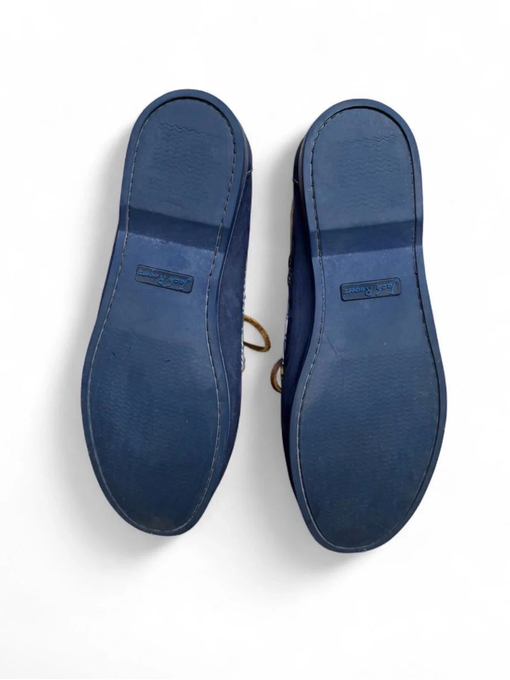 Jack Rogers Easton Navy Nubuck Plaid Boat Shoes Men’s 12 EUC